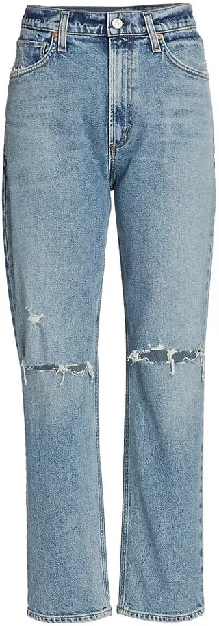 Marlee High-Rise Distressed Stretch Tapered Jeans
