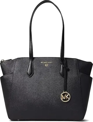 MICHAEL Michael Kors Marilyn Medium Top Zip Tote (Black) Tote Handbags