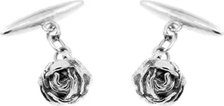Lee Renee - Rose Cufflinks - Silver