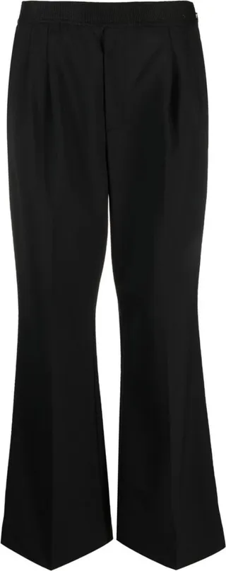 Cropped Flared Denim Trousers