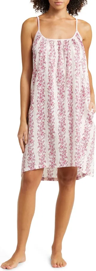 Helena Floral Print Cotton Sateen Chemise