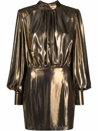 Metallic Gathered Dress
