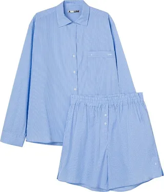 A LINE - Soothed Blue Stripes Pyjama Set