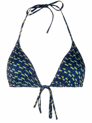 Monogram-Print Triangle Bikini Top