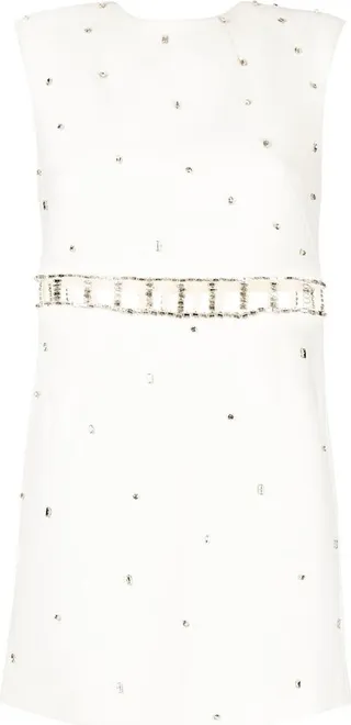 Sleeveless Rhinestone Mini Dress