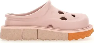 Off-White Round Toe Slip-On Clogs