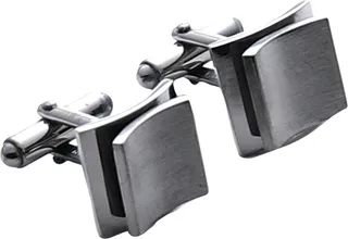 Cufflinks And Tie Clips Steel Grey