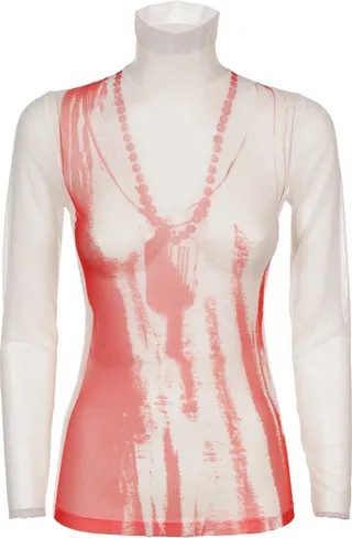 MM6 Maison Margiela Graphic Print Turtleneck Top