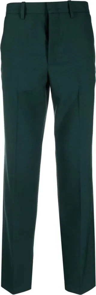 Straight-Leg Stretch-Cotton Trousers