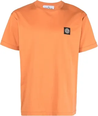Compass-patch cotton T-shirt