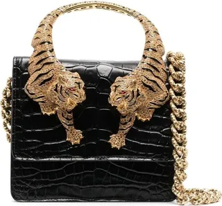 Tiger-Handle Shoulder Bag