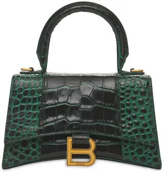 Xs Hourglass Croc Embossed Leather Bag