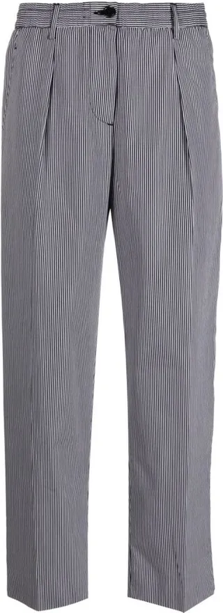 Striped Straight-Leg Trousers