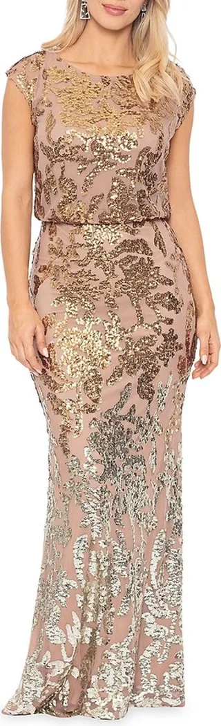Sequin Blouson Gown