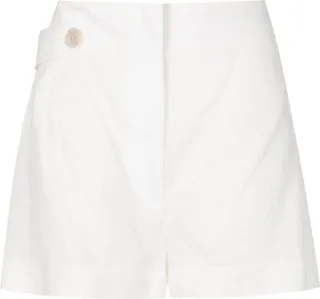 Buttoned Linen Shorts