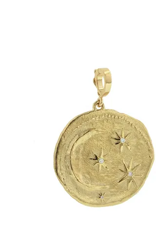 Diamond Large Cosmic Coin Yellow Gold Charm