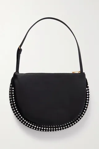 JW Anderson - Bumper-moon Crystal-embellished Leather Shoulder Bag - Black