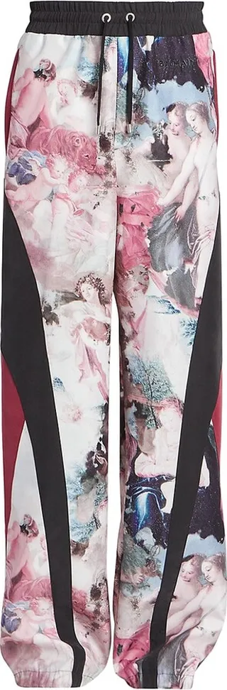 Multi-Cut Pastel Printed Sweatpants