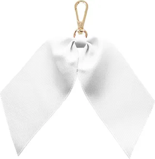 Johnny Loves Rosie - White Harper Ribbon Keyring