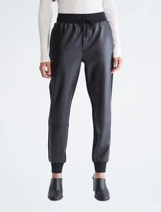 Faux Leather Joggers