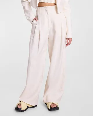 Bennett Pleated Wide-Leg Pants