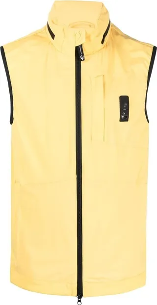 Concealed-Hood Zip-Up Gilet