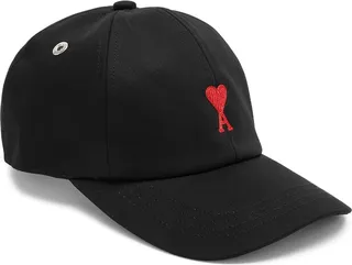 Ami Paris Logo-embroidered Cotton Cap