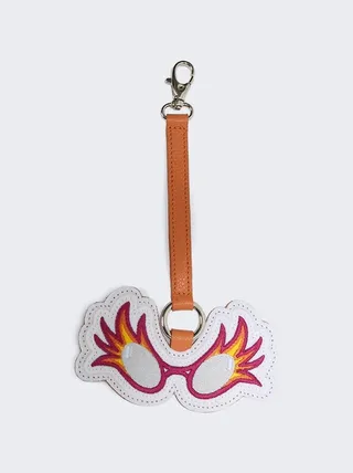 X Elton John Flames Glasses Charm Orange