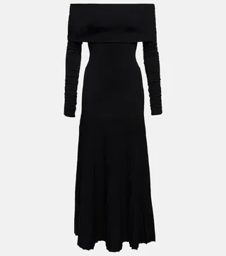 Rebecca off-shoulder jersey maxi dress