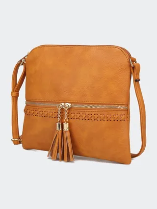 MKF Collection by Mia K Corina Marbleized Vegan Leather Women’s Crossbody Hangbags - Yellow