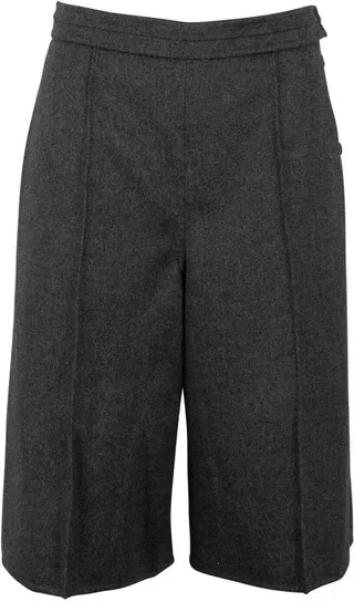 VALENTINO Women's Gray Wool Wide Leg Skort Shorts