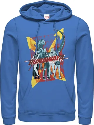 Men's Marvel Runaways Retro Team Pull Over Hoodie - Royal Blue - Small