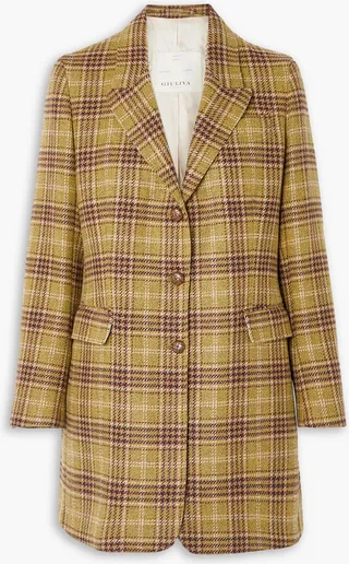 Karen checked wool blazer