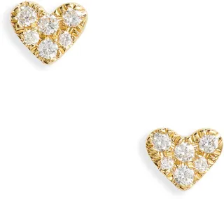 Simple Obession Pavé Diamond Heart Stud Earrings