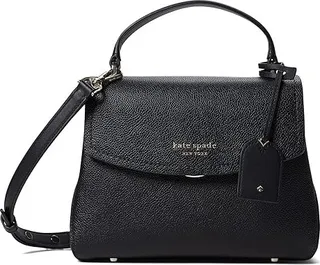 Kate Spade New York Thompson Pebbled Leather Small Top-Handle (Black) Handbags