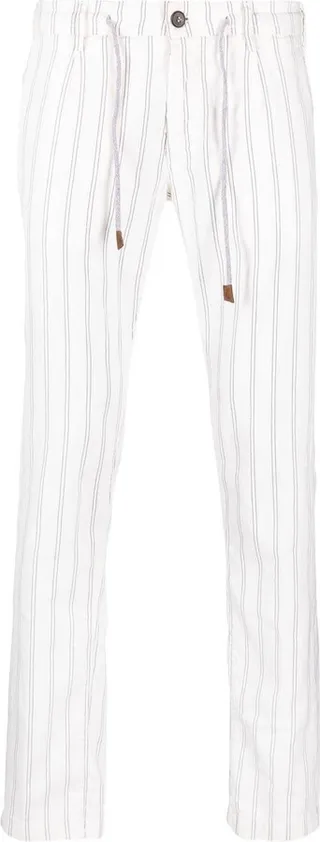 Striped Straight-Leg Trousers