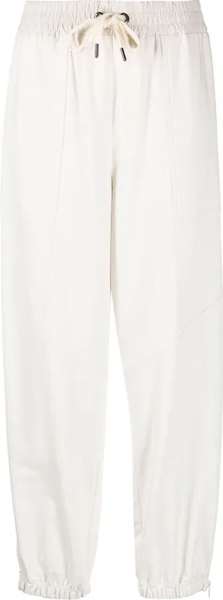 Drawstring-Waist Cotton Track Pants