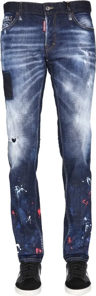Dsquared2 Distressed Paint-Detalied Jeans