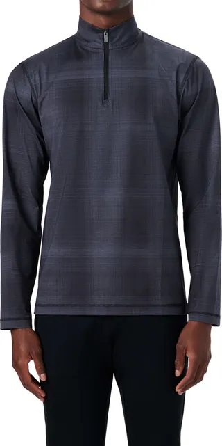 OoohCotton® Plaid Quarter Zip Pullover