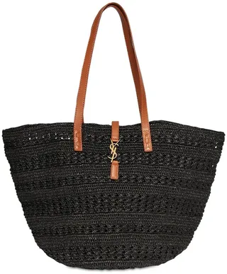 Medium raffia panier bag