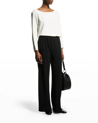 Gala Wide-Leg Crepe Pants