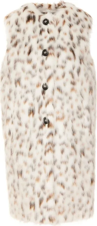 Dolce & Gabbana Lynx-Effect Round Neck Gilet