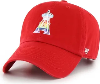 Men's '47 Brand Red Los Angeles Angels Team Pride Clean Up Adjustable Hat