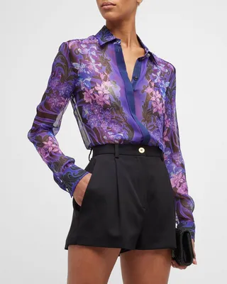 Foulard Orchid Printed Button-Front Shirt