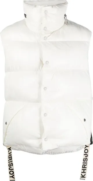 Logo-Drawstring Down Gilet