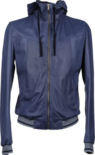 Leather Outerwear Slate Blue