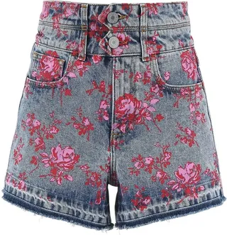 Philosophy Di Lorenzo Serafini Floral Printed Denim Shorts