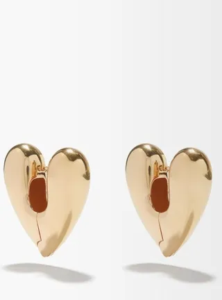 Heart Large Gold-filled Sterling-silver Earrings