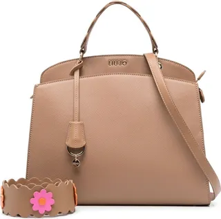 Floral-Appliqué Tote Bag