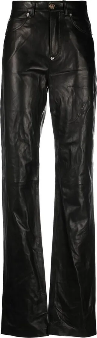 Straight-Leg Lambskin Trousers